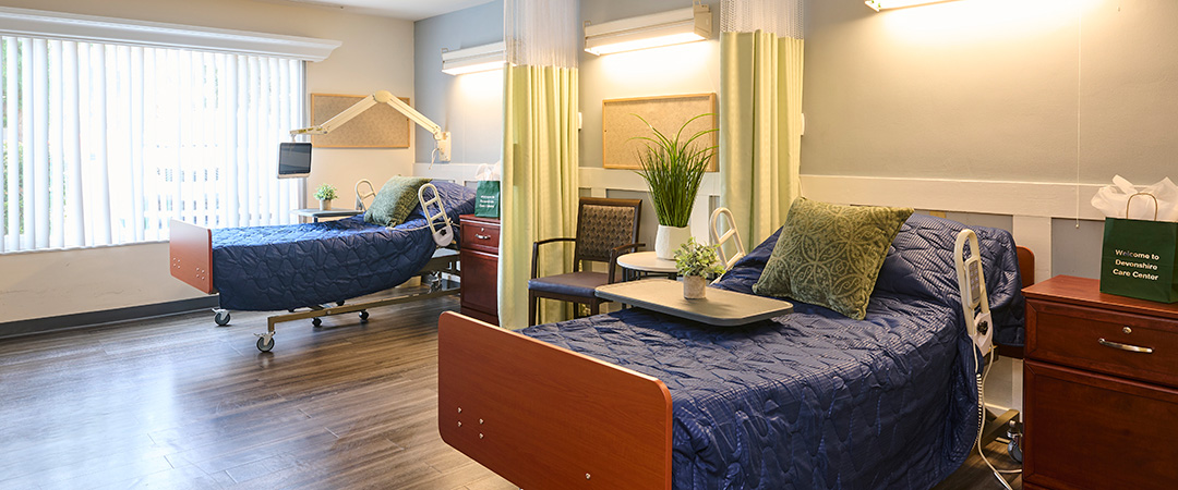 Semi-private bedroom at Devonshire Care center