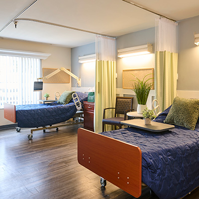 Semi-private bedroom at Devonshire Care center